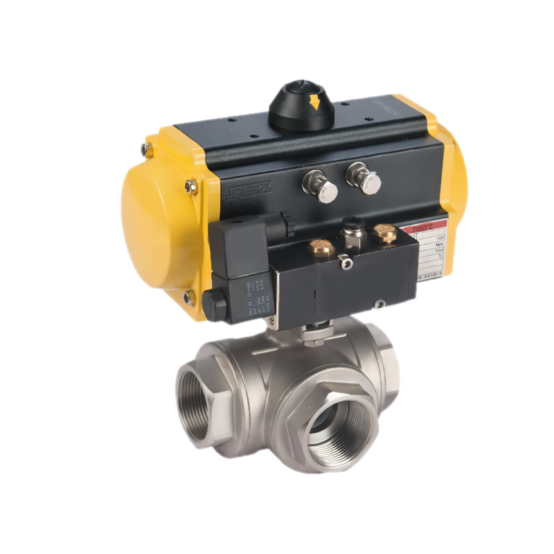 RETZ进口品质 气动螺纹三通球阀